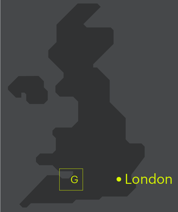 Gravity UK Map - Gravity in relation to London